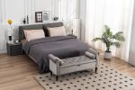 52" Bed Bench Grey Velvet