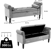 52" Bed Bench Grey Velvet