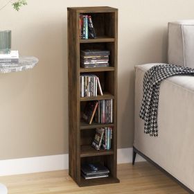 CD Cabinet Smoked Oak 8.3"x7.9"x34.6" Engineered Wood