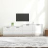 TV Cabinet High Gloss White 62.4"x14.2"x17.7" Engineered Wood