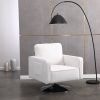 Modern Teddy Fabric Swivel Accent Chair , Comfy Armchair with 360 Degree Swiveling for Living Room, Bedroom, Reading Room, Home Office (White)