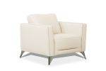 Malaga Chair; Cream Leather 55007
