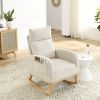 [Video] Welike 27.6"W Modern Accent High Backrest Living Room Lounge Arm Rocking Chair; Two Side Pocket(W83453708)