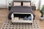 52" Bed Bench Beige Velvet