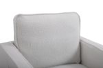 Modern Teddy Fabric Swivel Accent Chair , Comfy Armchair with 360 Degree Swiveling for Living Room, Bedroom, Reading Room, Home Office (White)