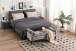 52" Bed Bench Grey Velvet