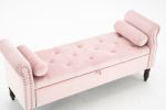 52" Bed Bench Pink Velvet
