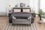 52" Bed Bench Grey Velvet