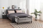 52" Bed Bench Grey Velvet