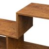 Double L-Shaped TV Stand, Display Shelf , Bookcase for Home Furniture,Walnut
