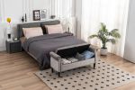 52" Bed Bench Grey Velvet