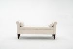52" Bed Bench Beige Velvet