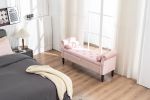 52" Bed Bench Pink Velvet