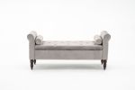 52" Bed Bench Grey Velvet