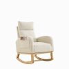 [Video] Welike 27.6"W Modern Accent High Backrest Living Room Lounge Arm Rocking Chair; Two Side Pocket(W83453708)