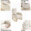 [Video] Welike 27.6"W Modern Accent High Backrest Living Room Lounge Arm Rocking Chair; Two Side Pocket(W83453708)