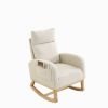 [Video] Welike 27.6"W Modern Accent High Backrest Living Room Lounge Arm Rocking Chair; Two Side Pocket(W83453708)