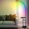 RGB Modern Floor Lamp Side Table Wireless Charging