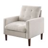 [Video] Welike Modern Fabric Single Sofa Chair; Living room chair; Comfortable Armchair with Solid Wood Legs; Tufted Chair for Reading or Lounging