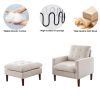 [Video] Welike Modern Fabric Single Sofa Chair; Living room chair; Comfortable Armchair with Solid Wood Legs; Tufted Chair for Reading or Lounging