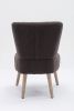 Teddy Fabric Button Accent Slipper Chair With Wooden Legs For Dining Room Living Room Bedroom,Dark Gray