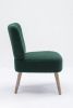Teddy Fabric Button Accent Slipper Chair With Wooden Legs For Dining Room Living Room Bedroom,Green
