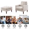 [Video] Welike Modern Fabric Single Sofa Chair; Living room chair; Comfortable Armchair with Solid Wood Legs; Tufted Chair for Reading or Lounging