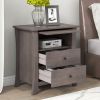 Multifunctional Storage Nightstand with 2 Drawers and an open cabinet