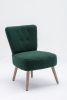 Teddy Fabric Button Accent Slipper Chair With Wooden Legs For Dining Room Living Room Bedroom,Green