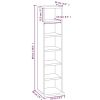 CD Cabinet Smoked Oak 8.3"x7.9"x34.6" Engineered Wood