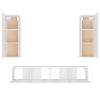 4 Piece TV Cabinet Set White Engineered Wood