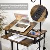 Desk with Floor Lamp; Wheels; Keyboard Tray