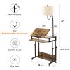 Desk with Floor Lamp; Wheels; Keyboard Tray