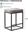 Backless Barstools Set of 2; 24" Modern Counter Height Stool Industrial Faux Leather Island Stool; Dark Gray