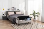 52" Bed Bench Grey Velvet