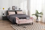 52" Bed Bench Pink Velvet