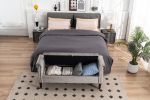 52" Bed Bench Grey Velvet