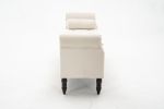 52" Bed Bench Beige Velvet