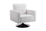 Modern Teddy Fabric Swivel Accent Chair , Comfy Armchair with 360 Degree Swiveling for Living Room, Bedroom, Reading Room, Home Office (White)