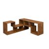 Double L-Shaped TV Stand, Display Shelf , Bookcase for Home Furniture,Walnut
