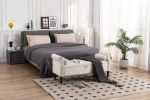 52" Bed Bench Beige Velvet