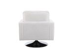 Modern Teddy Fabric Swivel Accent Chair , Comfy Armchair with 360 Degree Swiveling for Living Room, Bedroom, Reading Room, Home Office (White)