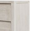 Modern Style Soild Wood 2-Drawer Nightstand Side Table for Bedroom; Living Room; Stone Gray