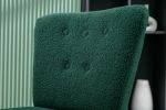 Teddy Fabric Button Accent Slipper Chair With Wooden Legs For Dining Room Living Room Bedroom,Green