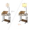 Desk with Floor Lamp; Wheels; Keyboard Tray