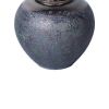 Vintage Smoke Ceramic Vase 8.7D x 8.7H - Artisanal Piece for Your Home