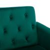 COOLMORE Velvet Accent Chair with Adjustable Armrests and Backrest; Button Tufted Lounge Chair; Single Recliner Armchair with Ottoman