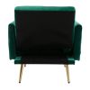 COOLMORE Velvet Accent Chair with Adjustable Armrests and Backrest; Button Tufted Lounge Chair; Single Recliner Armchair with Ottoman