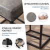 Backless Barstools Set of 2; 24" Modern Counter Height Stool Industrial Faux Leather Island Stool; Dark Gray