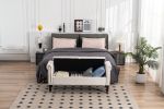 52" Bed Bench Beige Velvet